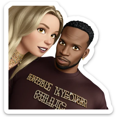 diverse friends with jewelry sticker