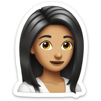 Tanned dark haired hairdresser  sticker