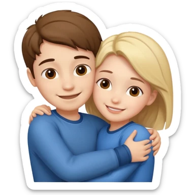 Boy and girl hugging each other in love sticker