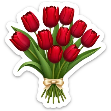 Dark red tulip bouquet  sticker