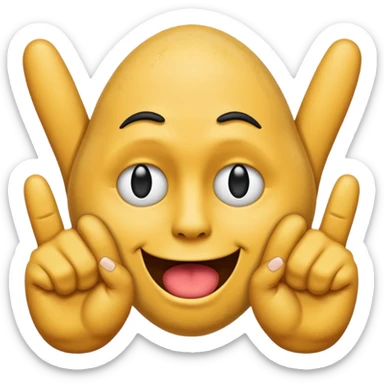 Do the drool face emoji with two ear emojis in front of it facing each other inward then have the rock star fingers emoji flipped upside down facing back in the middle of the emoji  sticker