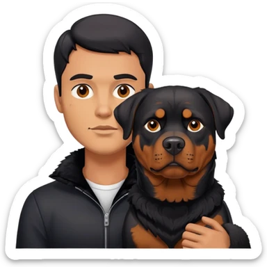 Man’s body Rottweiler head sticker