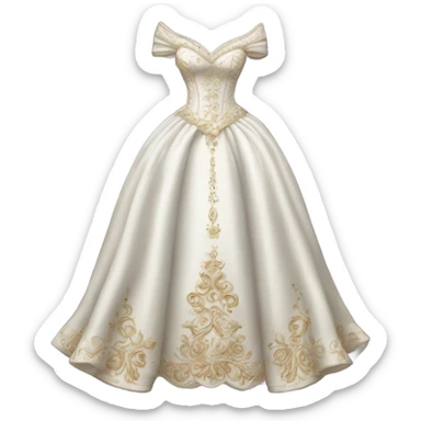 Hyper Realistic ornate 
Elizabethian Wedding dress displays sticker