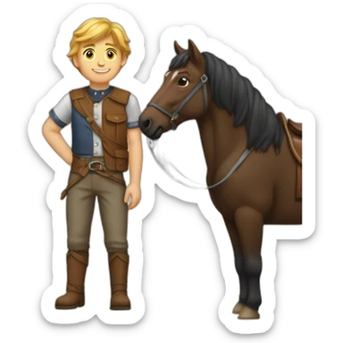 Garçon avec une queue de cheval sticker