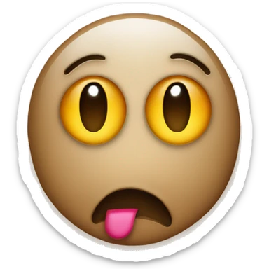 Emoji face with x and question mark eyes drooling sticker