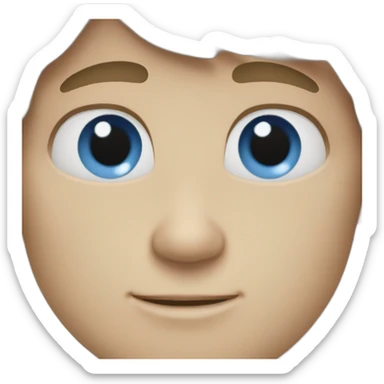 Blind hair eyes boy blue eyes sticker