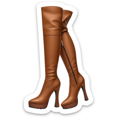 brown y2k heeled knee high boots sticker