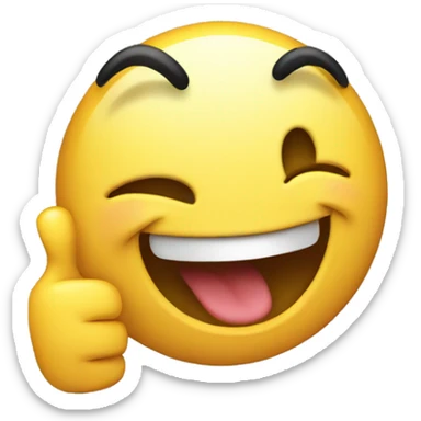 Laughing emoji with thumbs up sticker