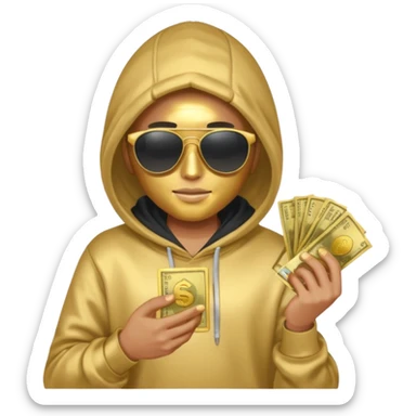 hoodie, sunglasses, money ALL GOLD sticker