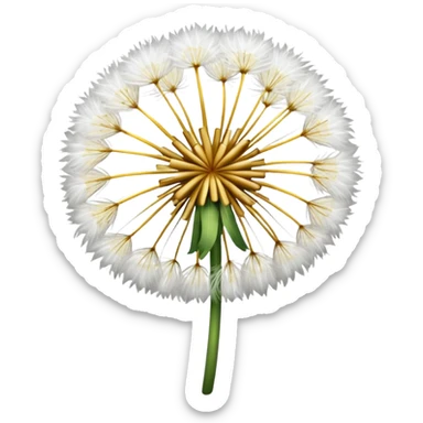 Dandelion flower emoji for bio in white colour more feathers looks realistic  sticker