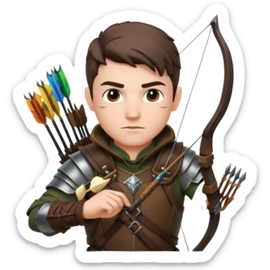 male dnd ranger sticker