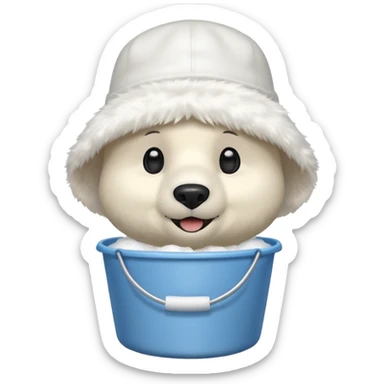 polar bar with bucket hat sticker