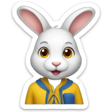 Ukrainian rabbit student sticker
