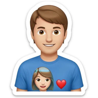 Brown haired man wearing a Taylor swift shirt  sticker