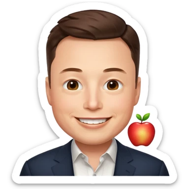 Elon Musk smiling apple style emoji sticker