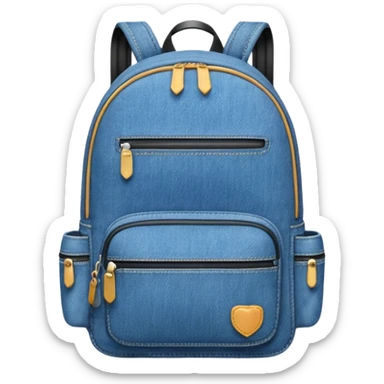 simple denim backpack 

 sticker