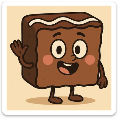 cartoon style illustration of a Little Debbie snack cake, cute and appealing sticker
