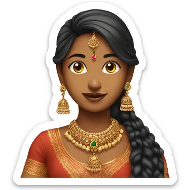 indian girl wearing jhumka sticker