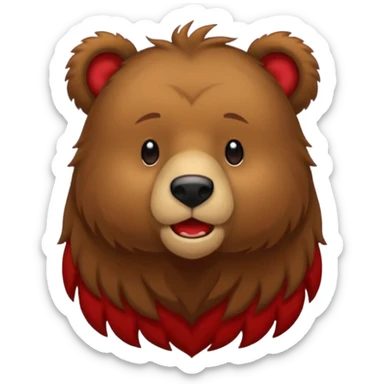 Urso pardo com cabelo vermelho mostrando a língua  sticker
