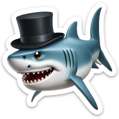 shark with a tophat sticker