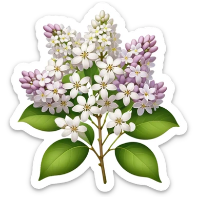 White Liliac flower sticker