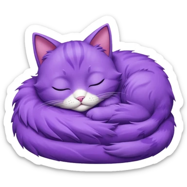 Un gato morado durmiendo en una mansión  sticker