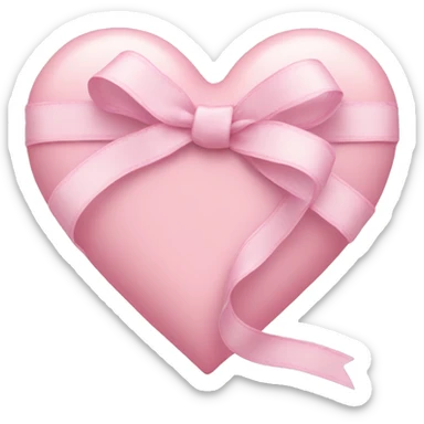 Pastel Pink heart with ribbon sticker