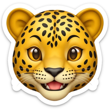 leopardo sonriente emoji, simpático sticker