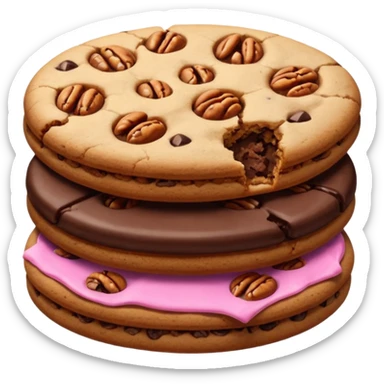 Brown cookies with white chocolate chips and pecans sticker