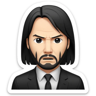 Angry John wick emoji 100x100 sticker