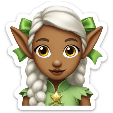 girl elf with bows in her hair sticker