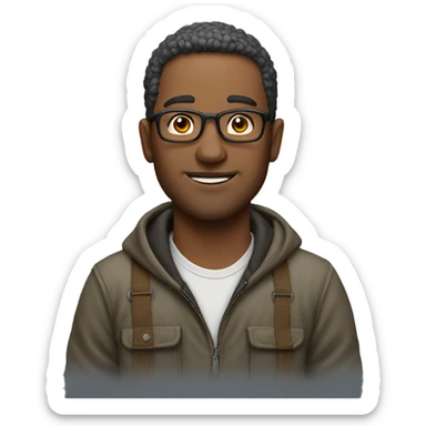 casual outdoor portrait of man sticker