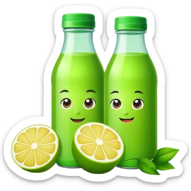 Green lemon juice bortlz sticker