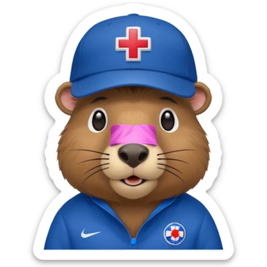 Capibara with a cruz azul cap sticker