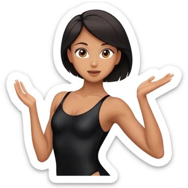 sport dancer in black leotards who talk sticker