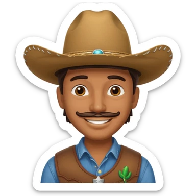 Smiling Mexican man with cow boy hat  sticker