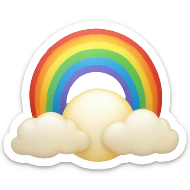 Sun with clouds and rainbow sticker