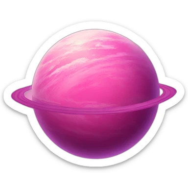 Pink planet sticker