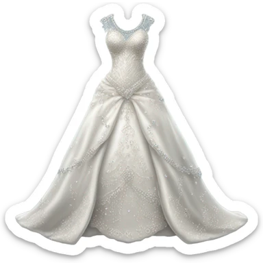 Hyper Realistic ornate Wedding dress displays with diamonds  sticker