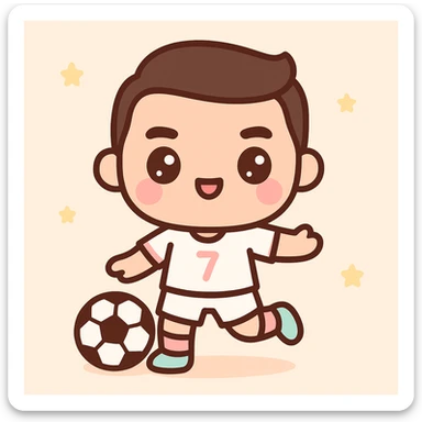 Cristiano Ronaldo iconic footballer in kawaii style sticker