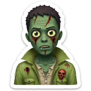 black man as a zombie with greenish skin sticker