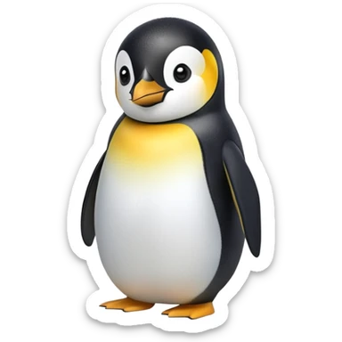 cinematic-adult-emperor-penguin-portrait-emoji,-head-tilted-playfully-and-inquisitively,-with-glossy,-pristine-plumage,-sparkling-eyes-filled-with-curiosity,-simplified-yet-irresistibly-adorable-features, black face sticker