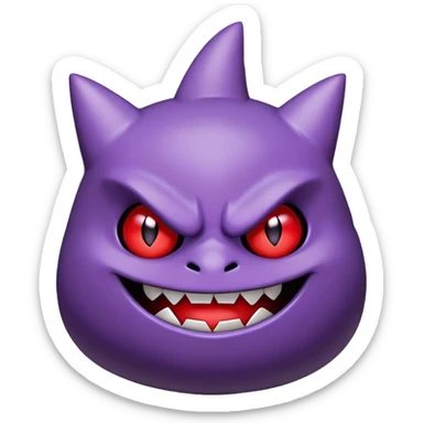 Gengar, the purple ghost Pokemon with red eyes and a mischievous grin sticker