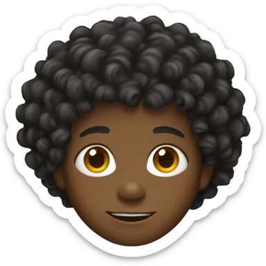 Black kid with curly hair sticker