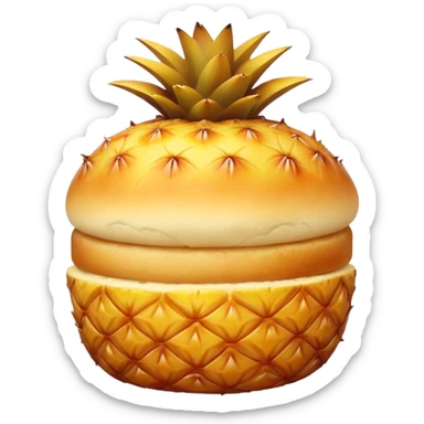 Chinese pineapple bun (Bo Lo Bao) with crusty top sticker