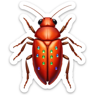 red bedazzled cockroach sticker