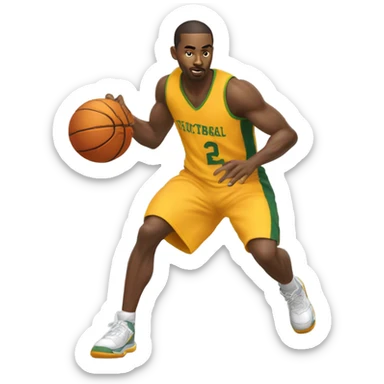 Man playing basketball sticker