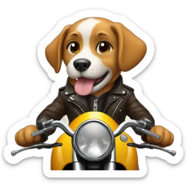 The cutest dog riding a motorcycle sticker