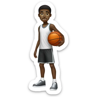 black teenage boy playing basketball  sticker