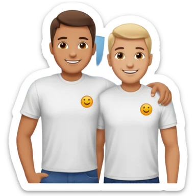 dos amigos hombres que comparten arquiler sticker